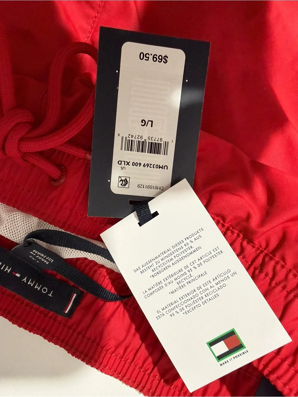 Tommy Hilfiger Red Logo Swim Trunk